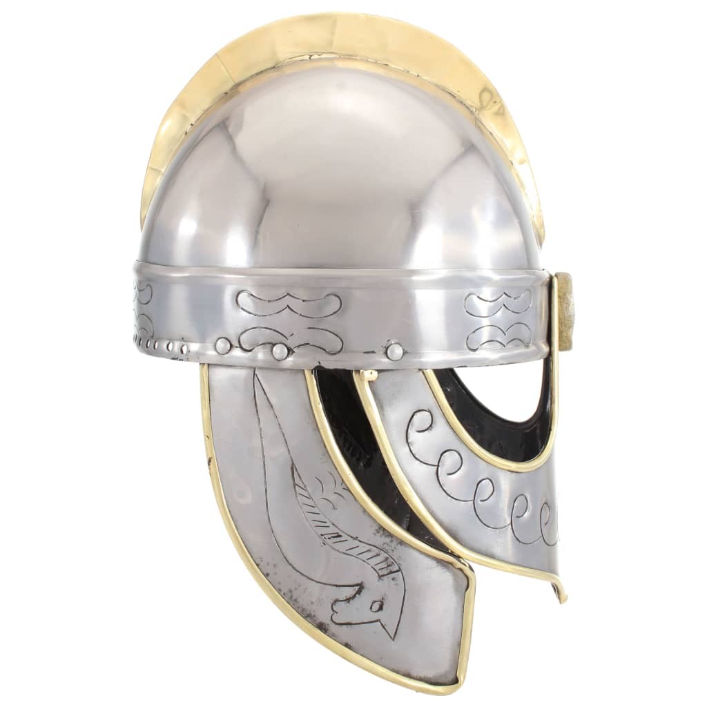 Beowulf Helmet Antique Replica LARP Silver Steel